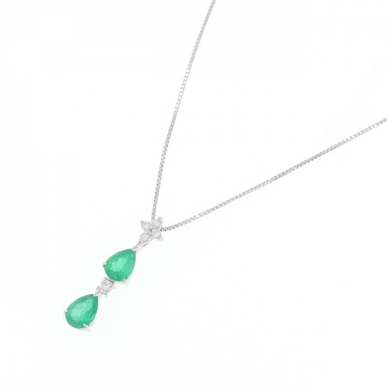 K18WG Emerald Necklace 0.94CT