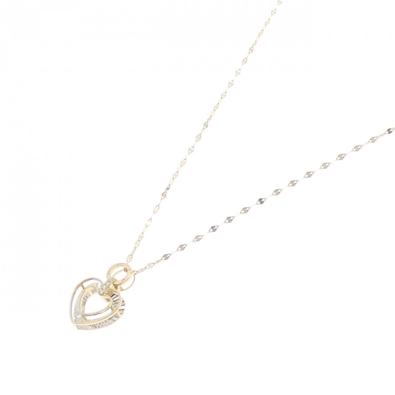 【新品】K18YG ハート ダイヤモンド ネックレス 0.01CT