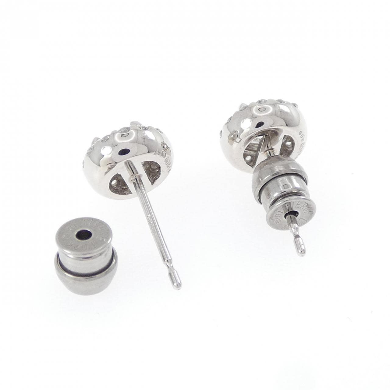 【リメイク】PT900/ST ダイヤモンド ピアス 0.407CT 0.410CT D-E SI1-2 VG
