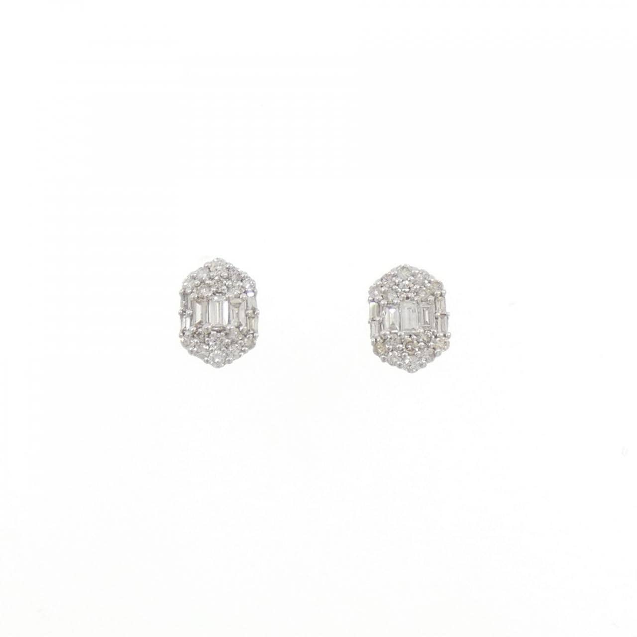 K18WG ダイヤモンド ピアス 0.42CT