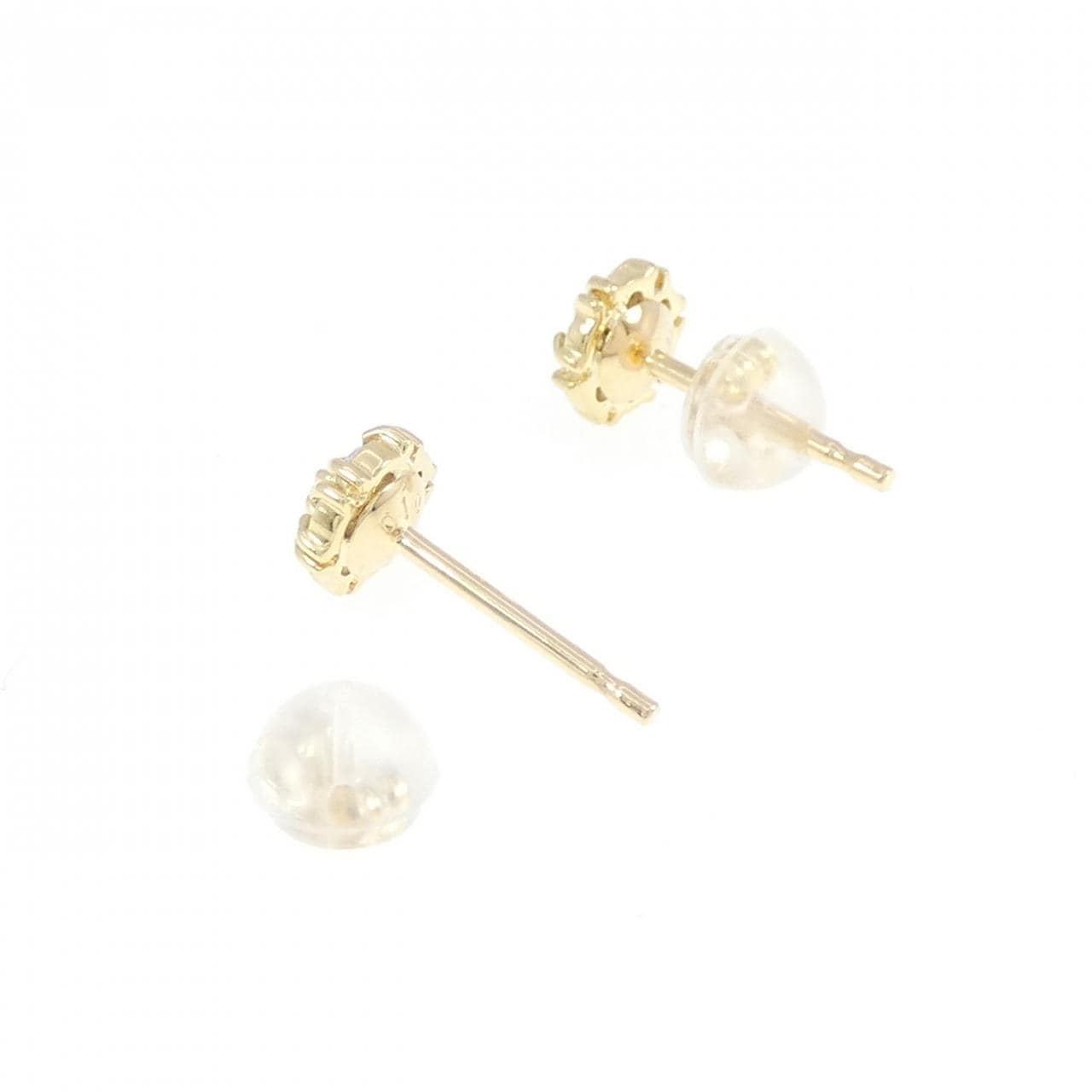 K18YG フラワー ダイヤモンド ピアス 0.20CT