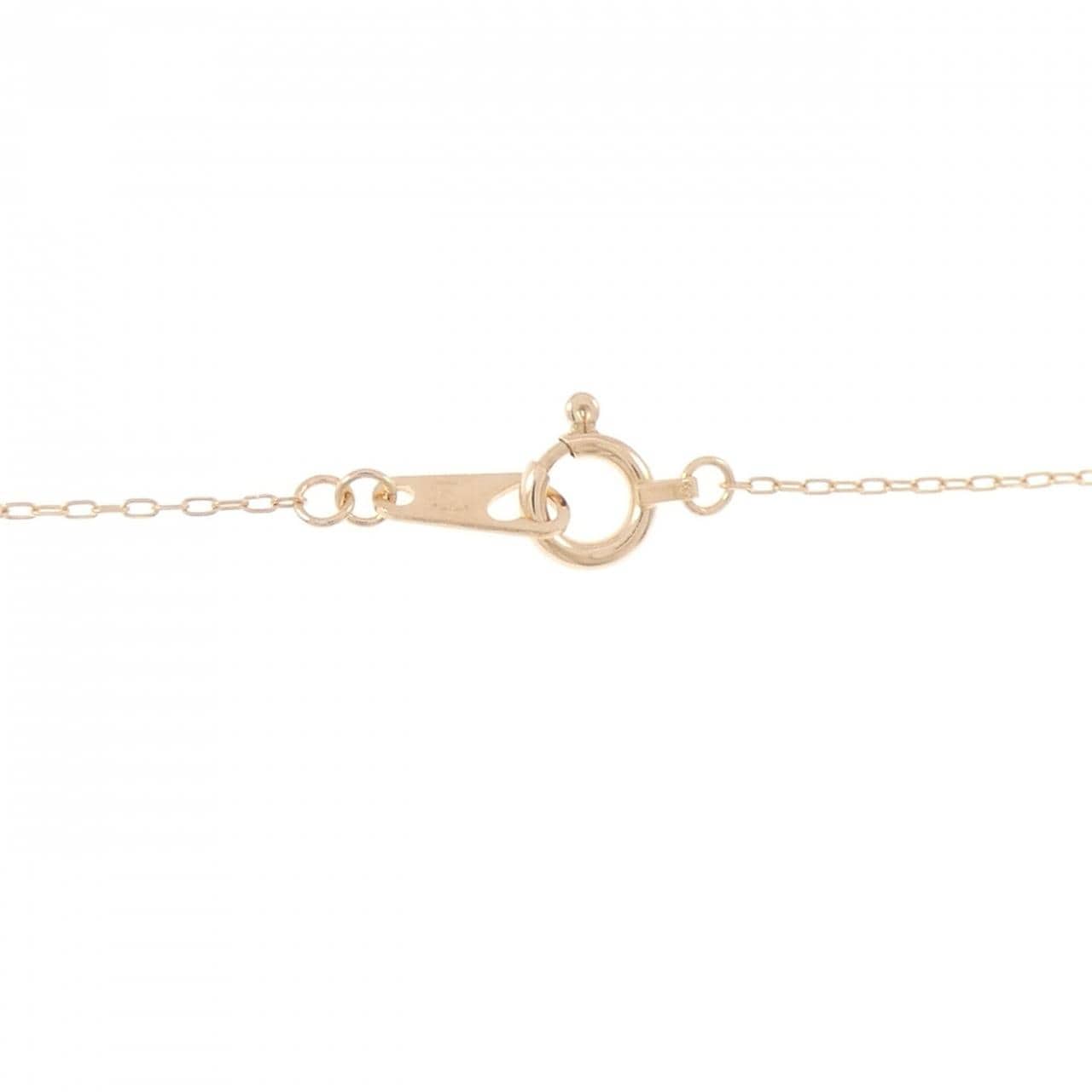 K18PG フラワー ダイヤモンド ネックレス 0.09CT