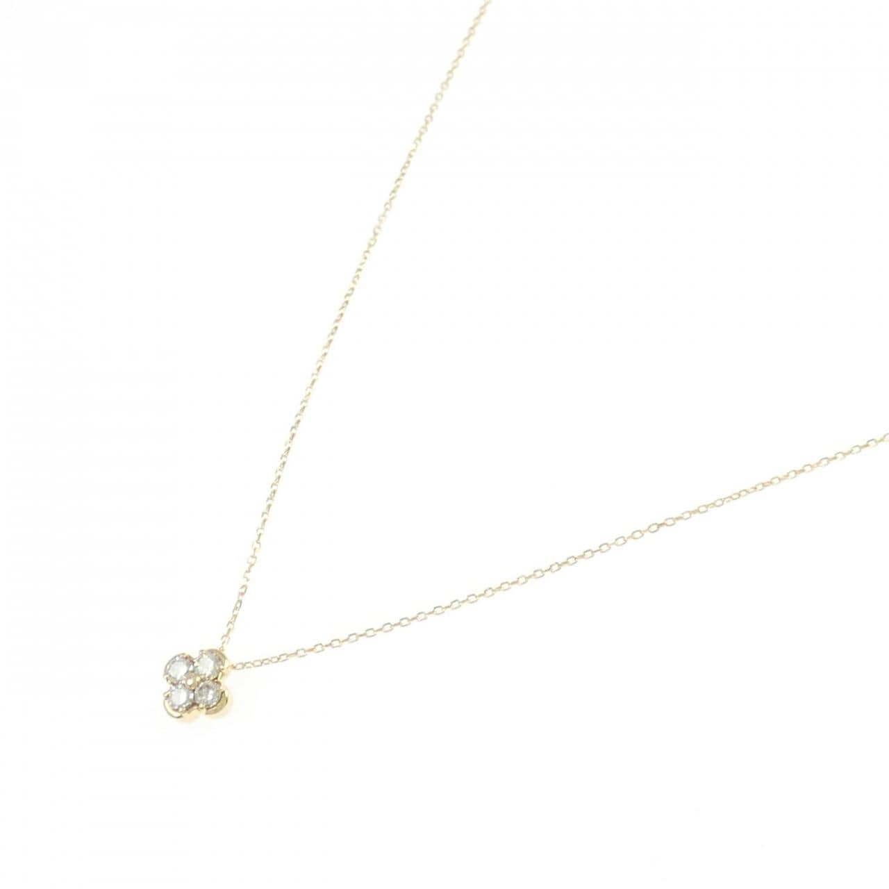 K18YG flower Diamond necklace 0.12CT