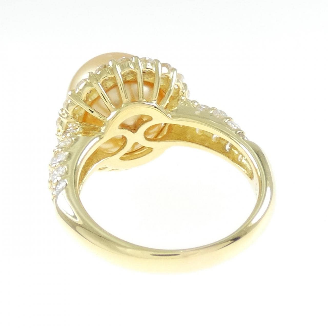 K18YG White Butterfly Pearl ring 10.5mm