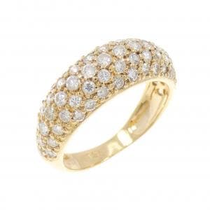 K18YG パヴェ ダイヤモンド リング 1.30CT