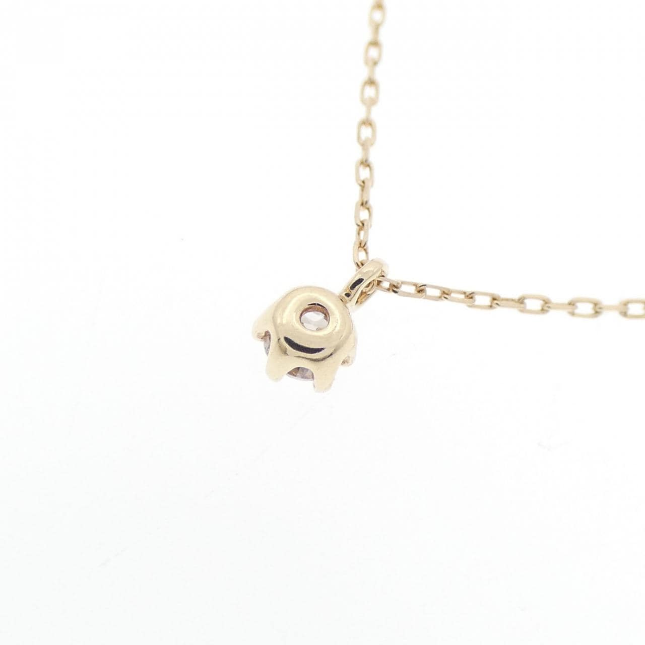 K10YG ソリティア ダイヤモンド ネックレス