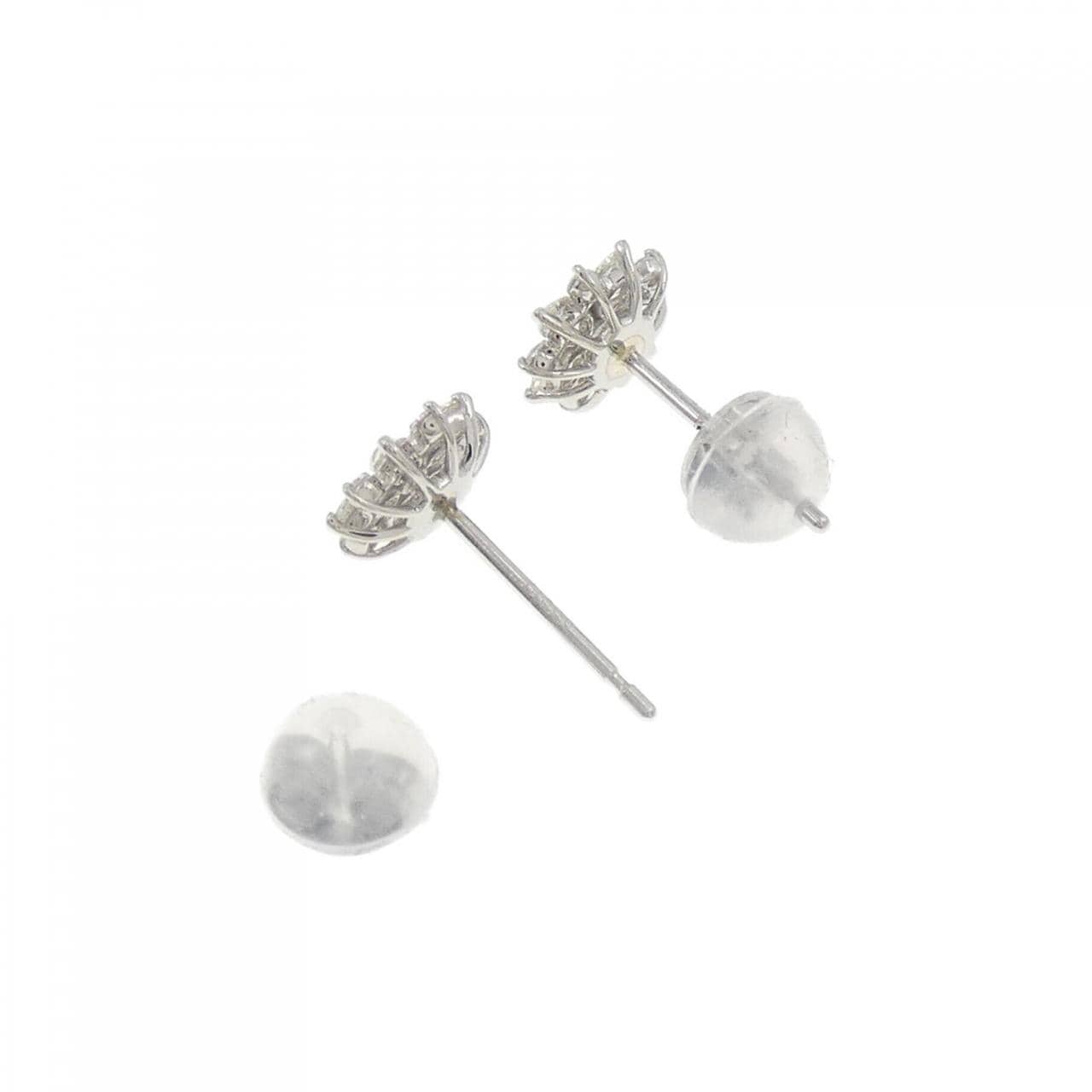 【新品】PT900 フラワー ダイヤモンド ピアス 0.30CT