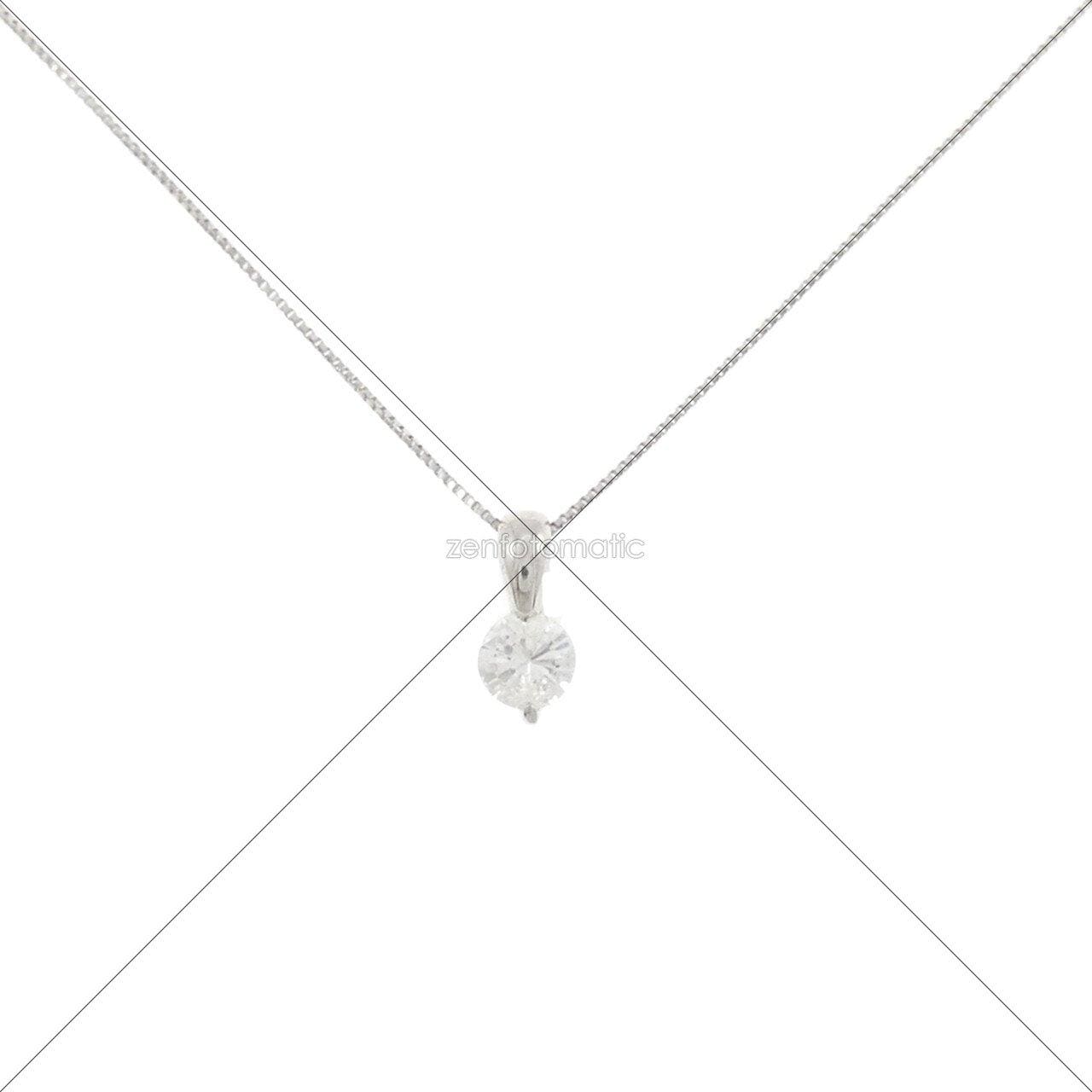 PT900/PT850 ソリティア ダイヤモンド ネックレス 0.4CT