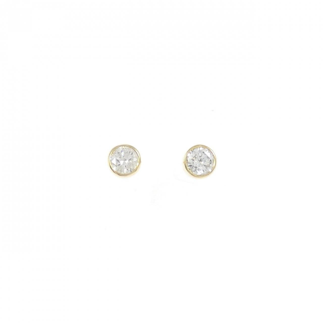 K18YG ソリティア ダイヤモンド ピアス 0.16CT