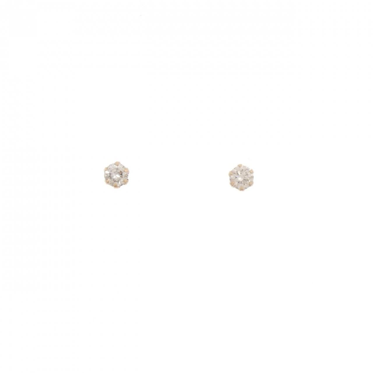 K18PG ソリティア ダイヤモンド ピアス 0.20CT