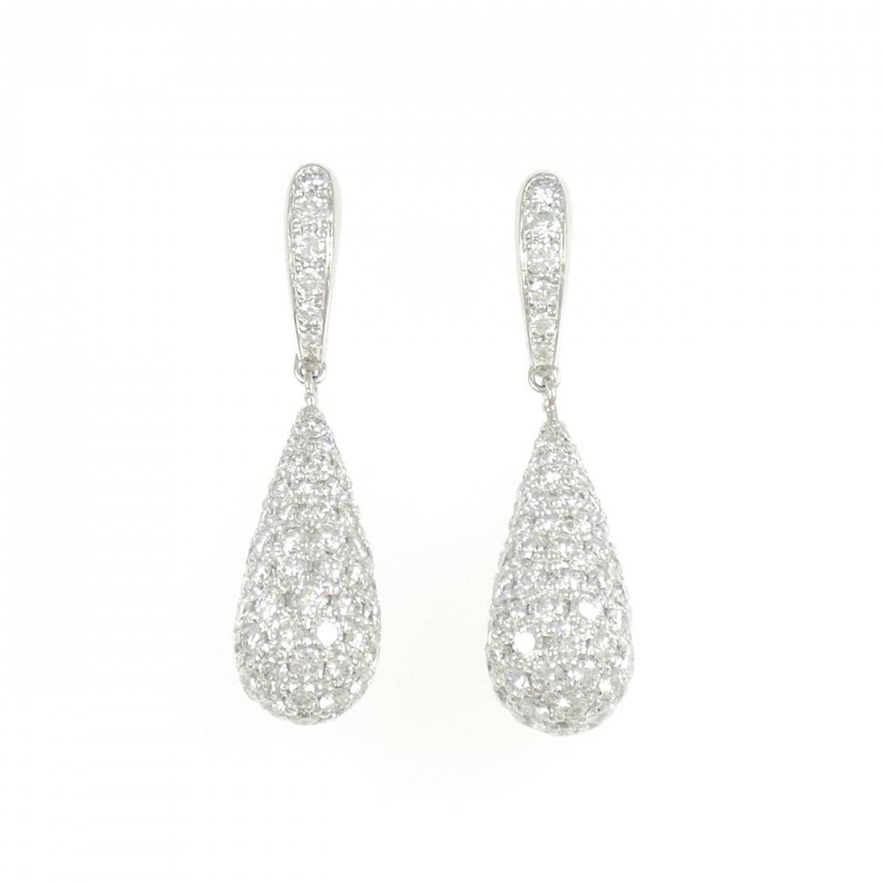 PT900 パヴェ ダイヤモンド ピアス 5.06CT