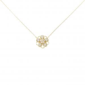 K18YG フラワー ダイヤモンド ネックレス 0.15CT