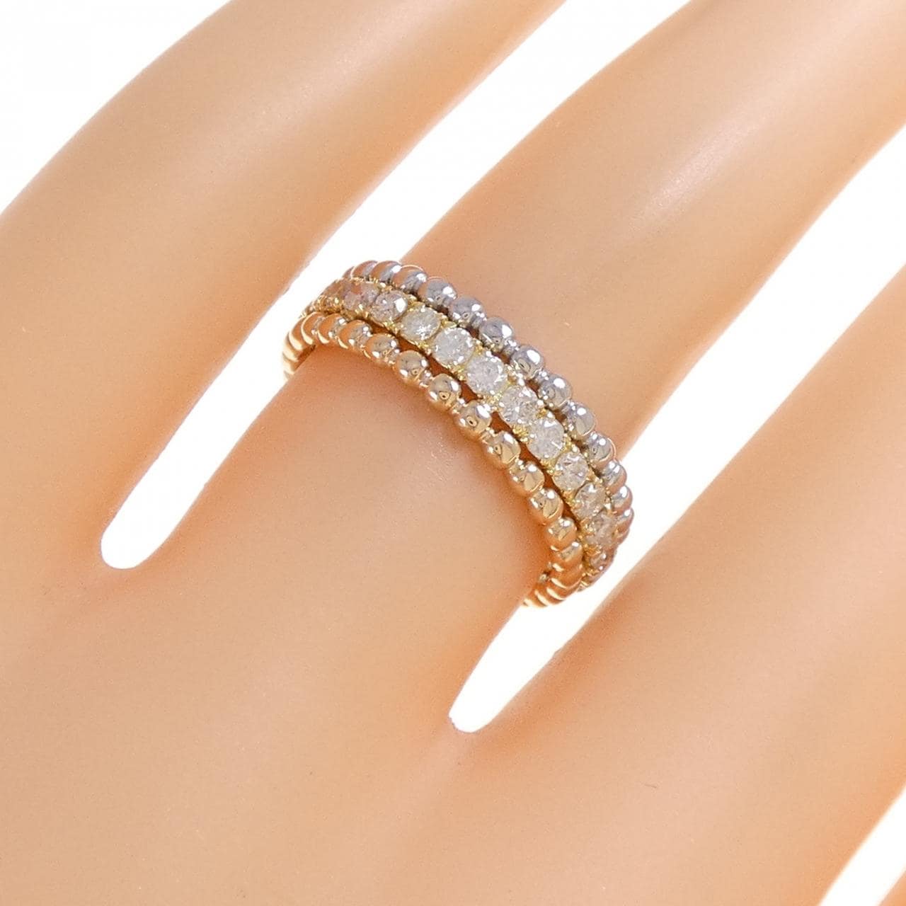K18YG/PT900 ダイヤモンド リング 0.50CT
