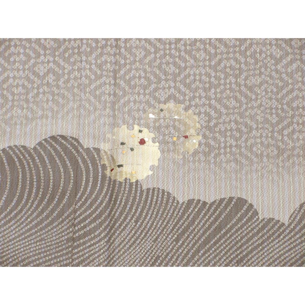 【未使用品】訪問着　紬織　刺繍入り
