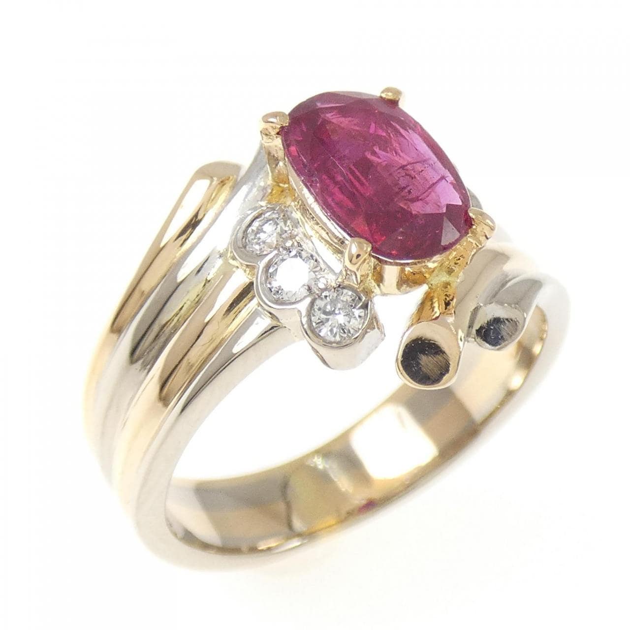 K18PG/K18WG ルビー リング 0.84CT