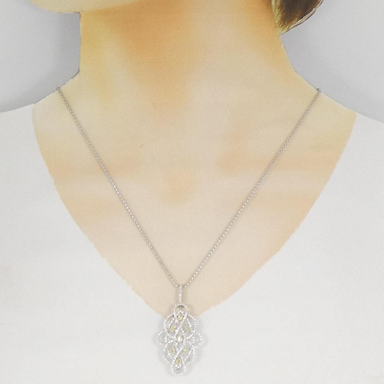 K18WG ダイヤモンド ネックレス 0.602CT