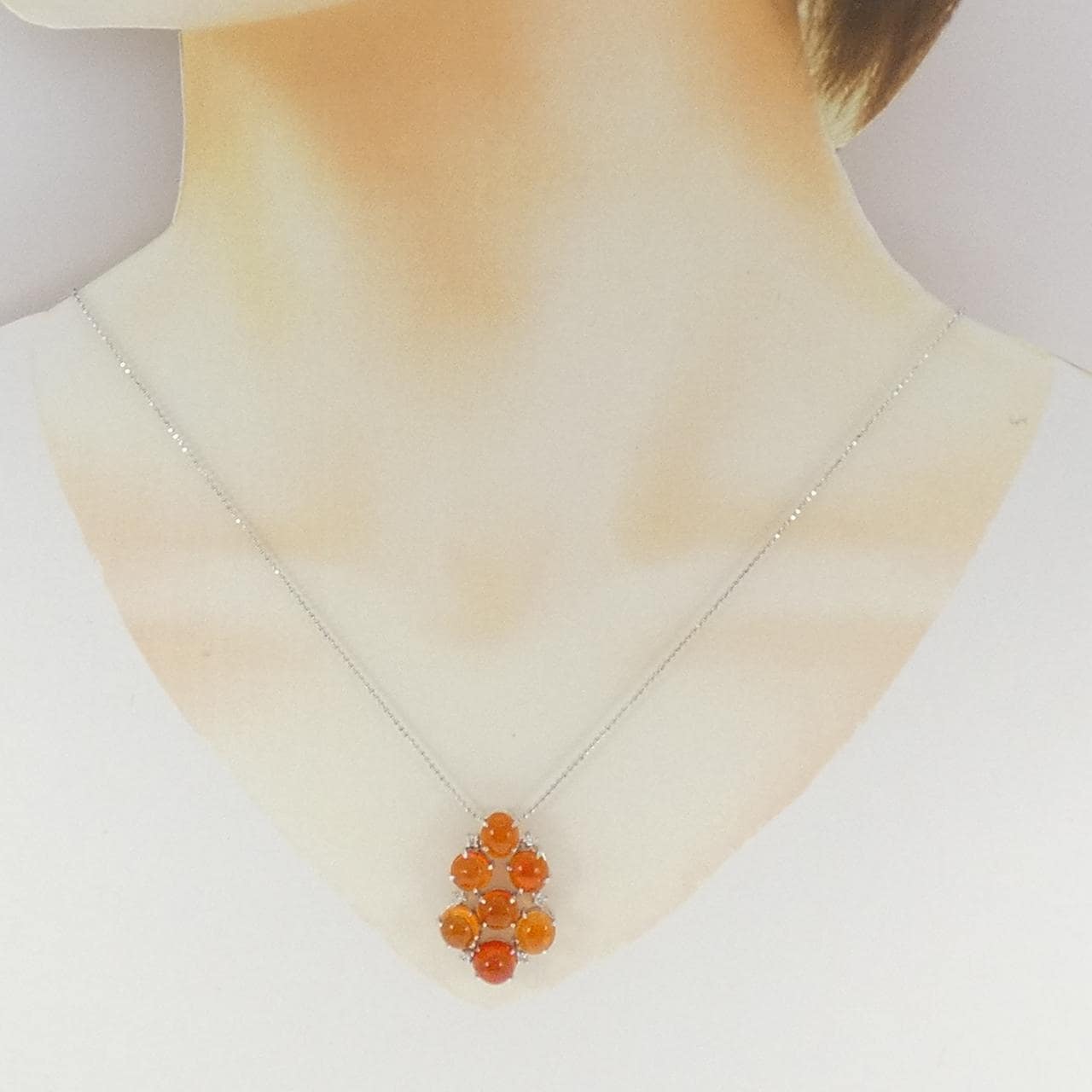 K18WG オパール ネックレス 6.37CT