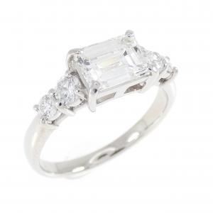 PT900 ダイヤモンド リング 1.026CT I VS2 エメラルドカット