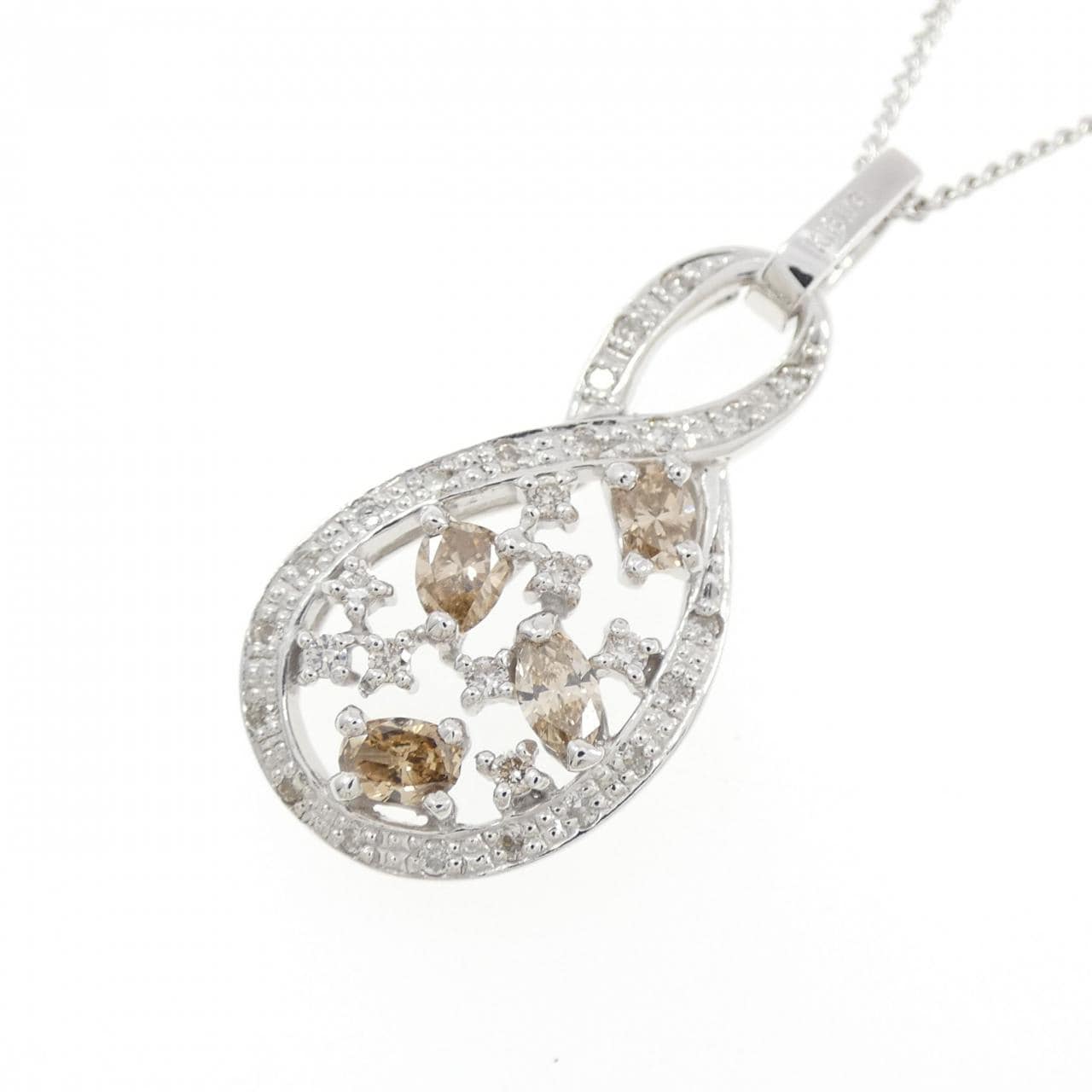 K18WG ダイヤモンド ネックレス 1.00CT
