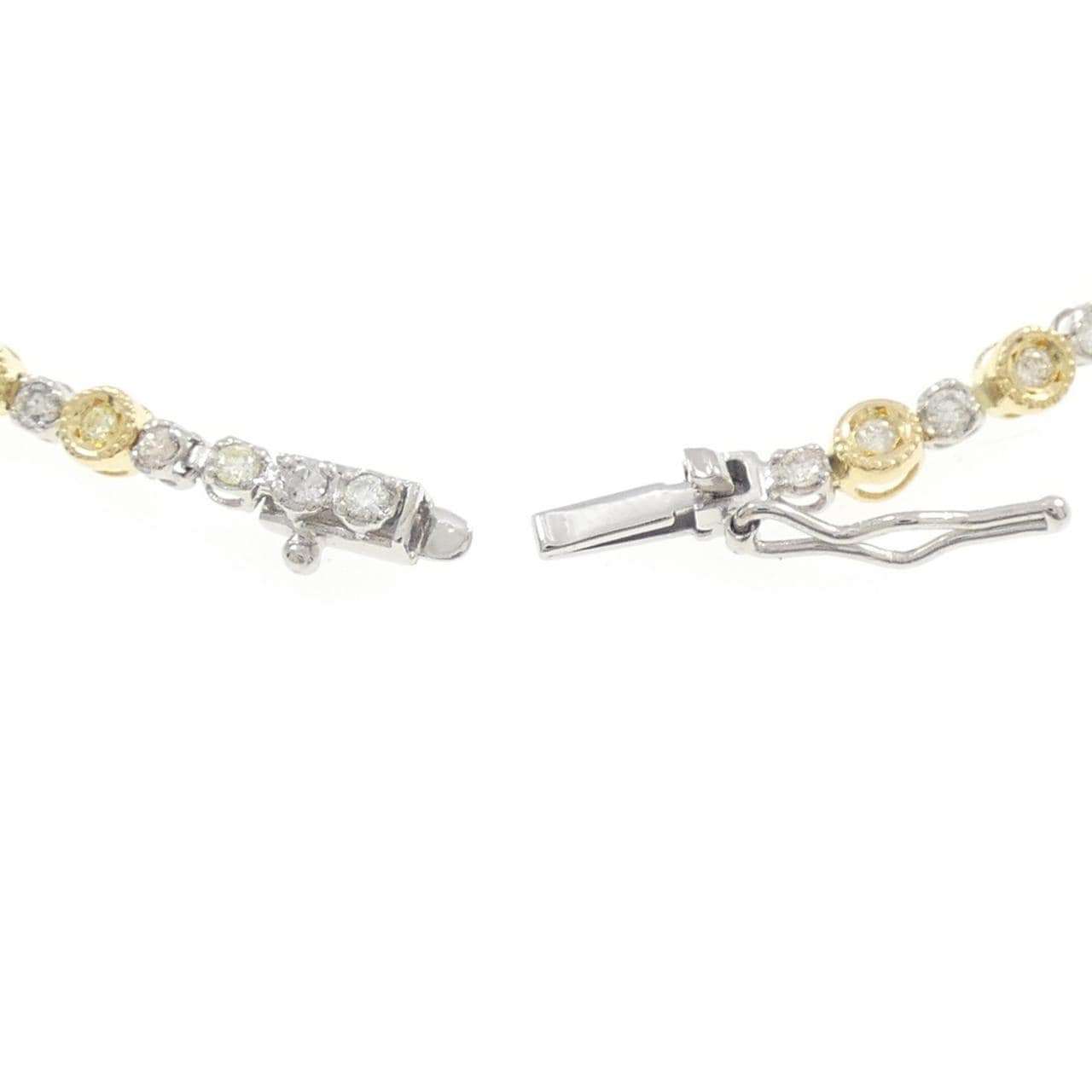 K18YG/PT850 ダイヤモンド ブレスレット 0.80CT