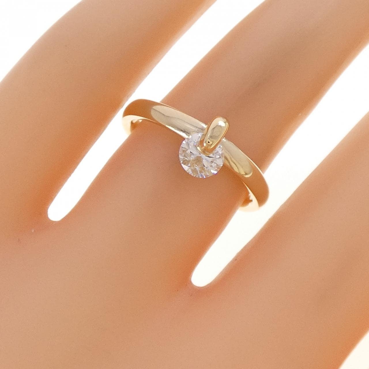 K18YG ダイヤモンド リング 0.420CT