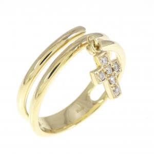 K18YG クロス ダイヤモンド リング 0.05CT