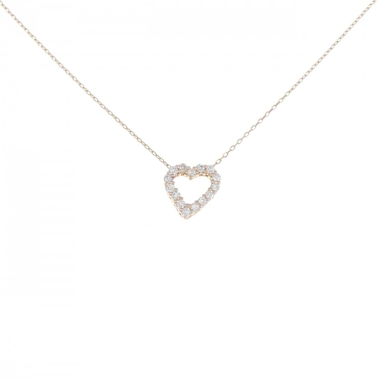 K10PG ハート ダイヤモンド ネックレス 0.15CT