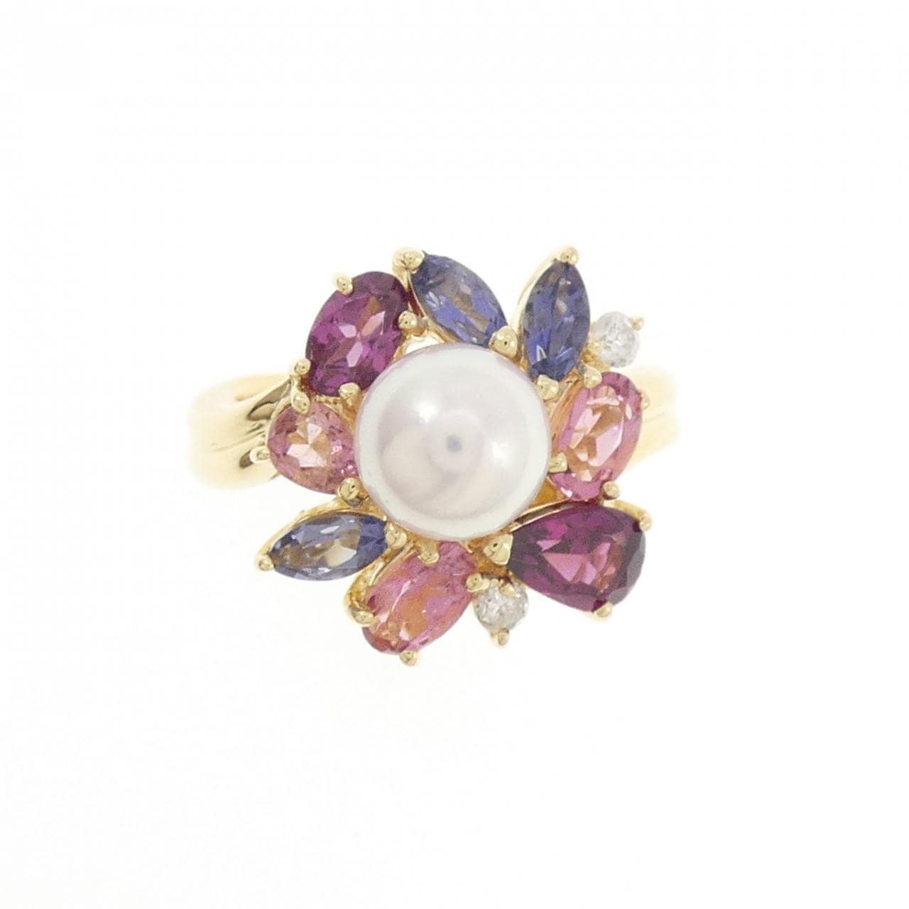 K18YG color stone ring