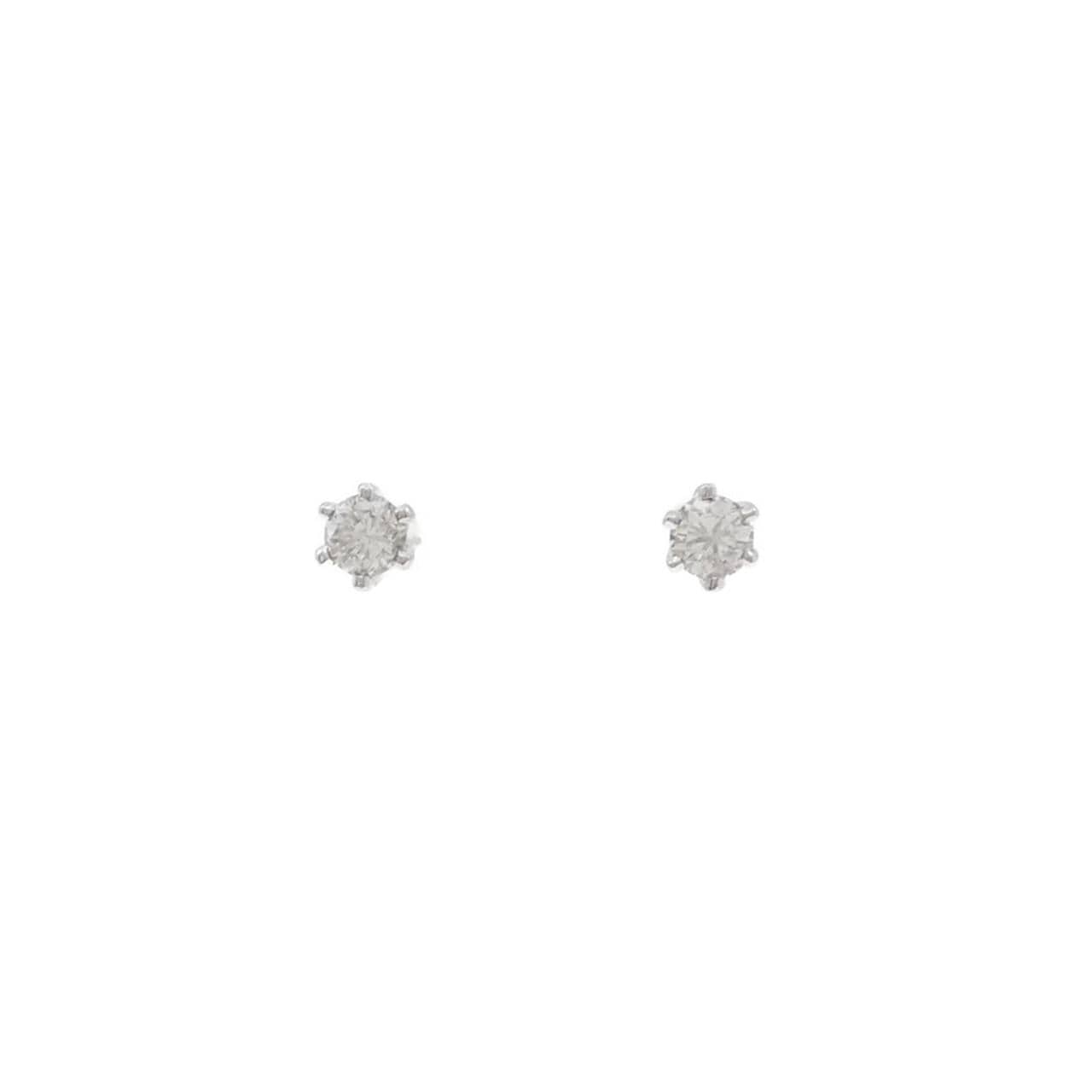 PT900 ソリティア ダイヤモンド ピアス 0.52CT