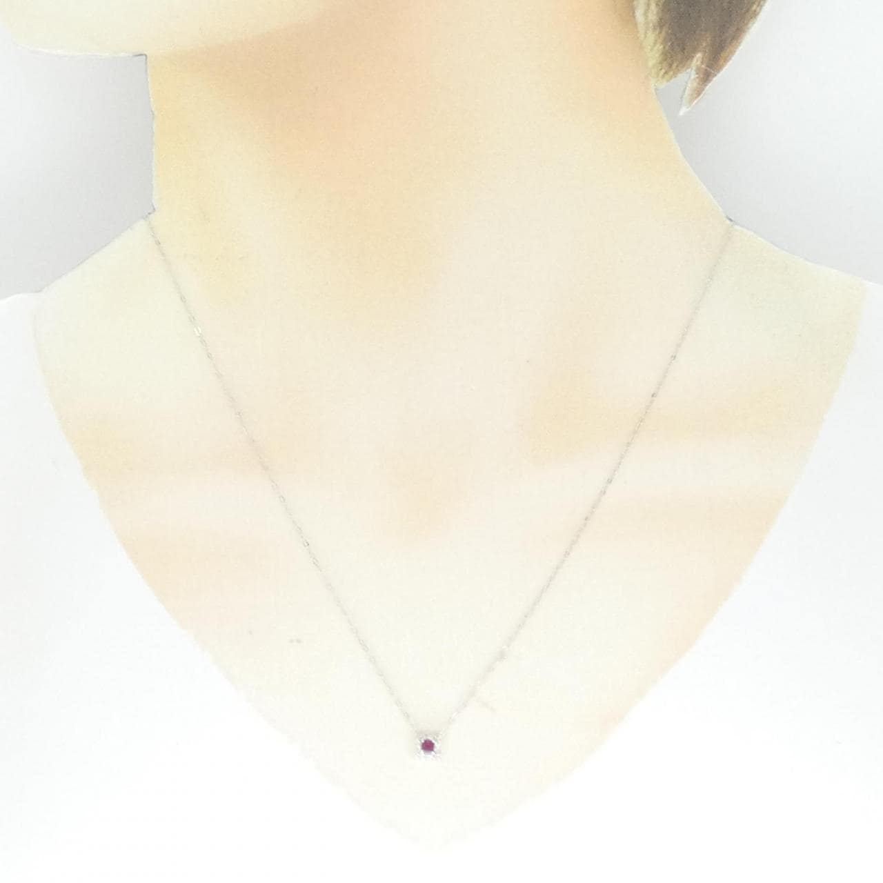 [BRAND NEW] K18WG ruby necklace