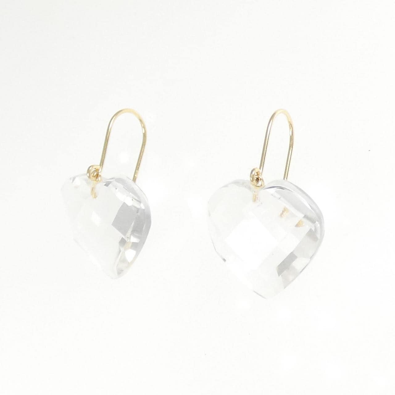 【新品】K18YG ハート クオーツ ピアス