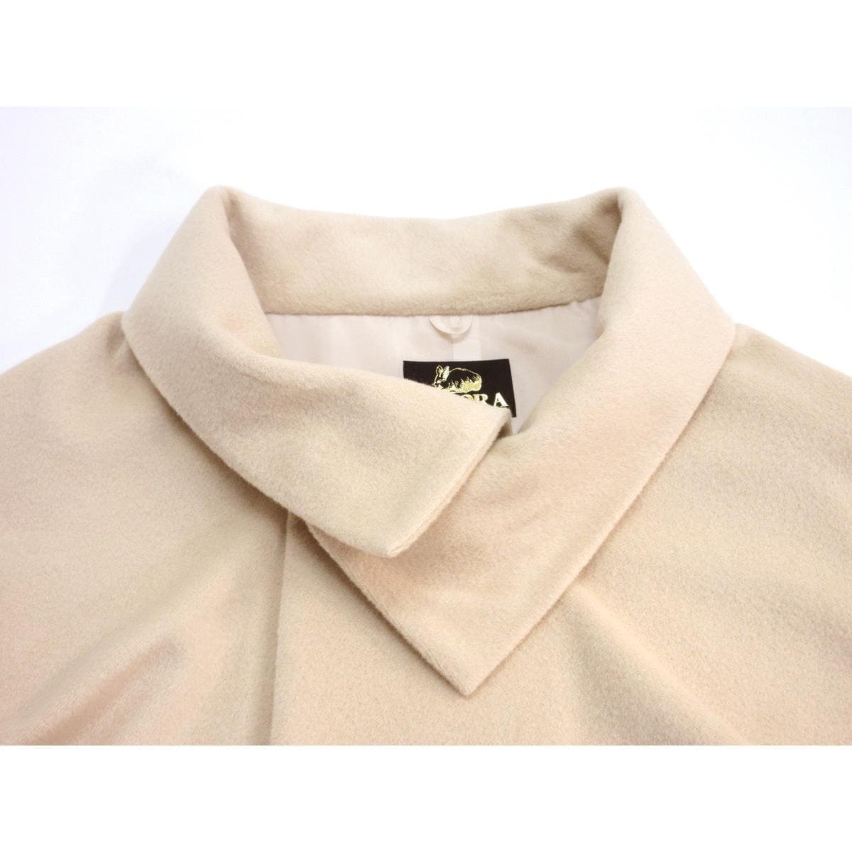 【新品】お洒落コート　アンゴラ混ロール衿ケープ