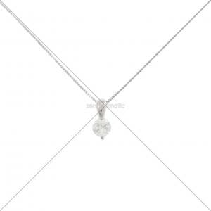 PT900/PT850 ソリティア ダイヤモンド ネックレス 0.4CT
