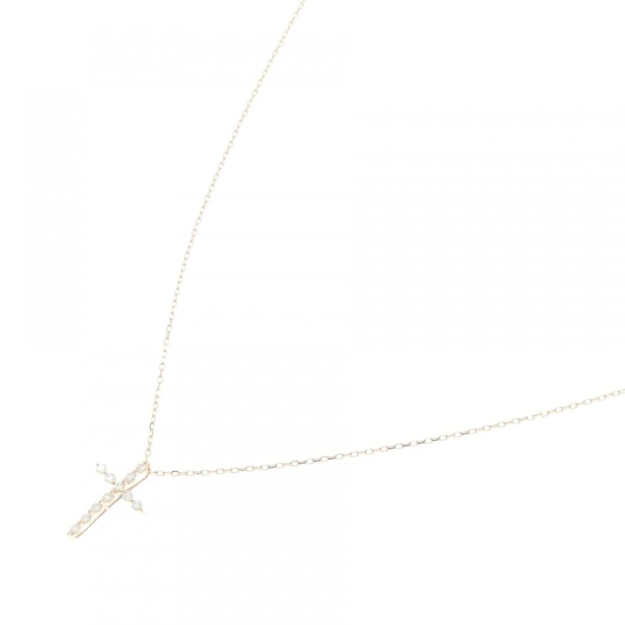 【リメイク】K10YG クロス ダイヤモンド ネックレス 0.10CT