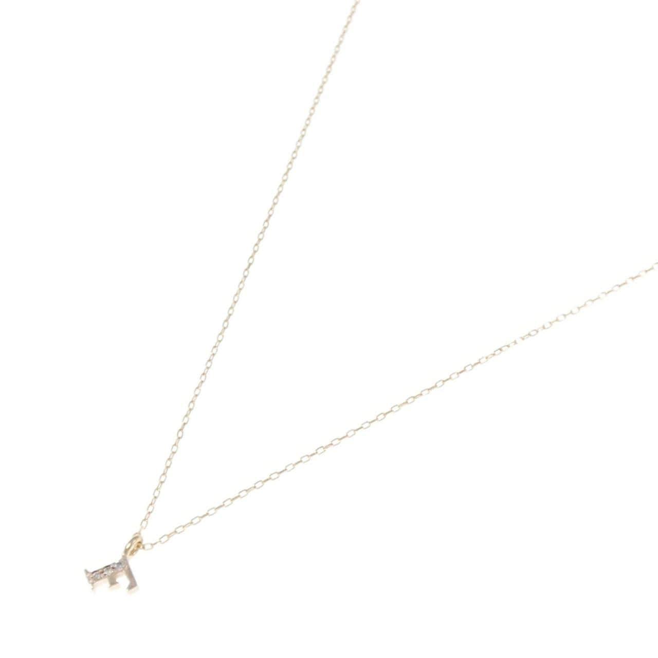 K18PG イニシャルF ダイヤモンド ネックレス 0.01CT