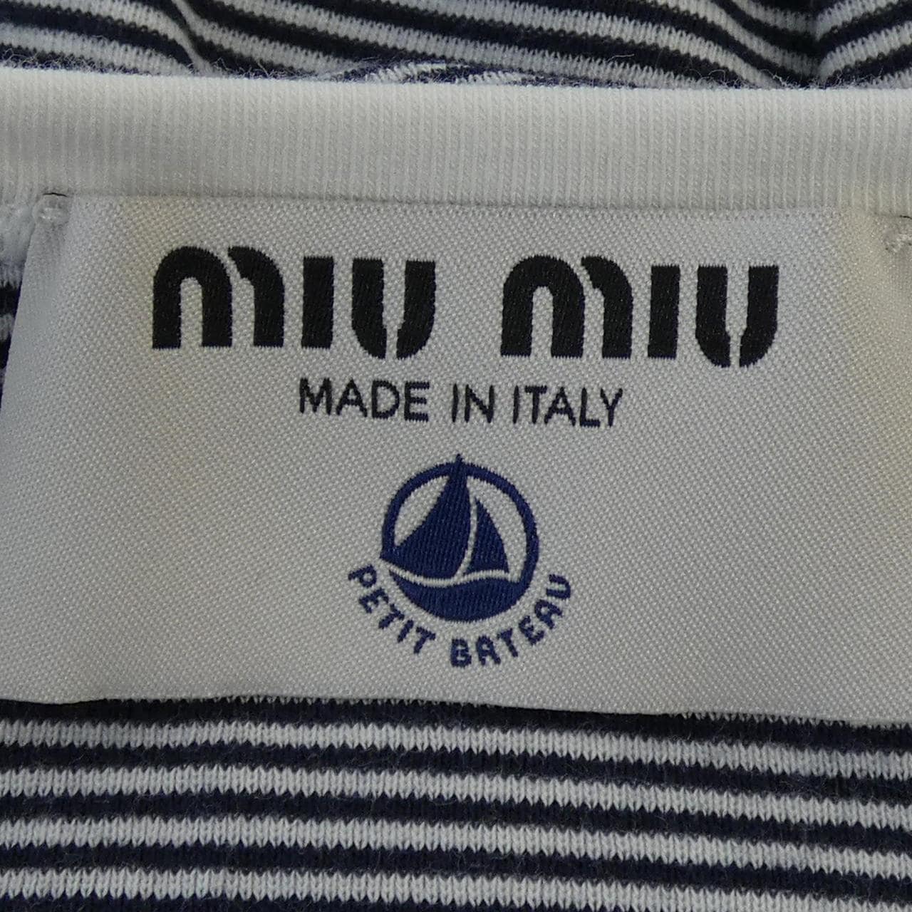 ミュウミュウ MIU MIU PETIT BATEAU リブジャージーTシャツ MJN563 SOOO 161J Tシャツ