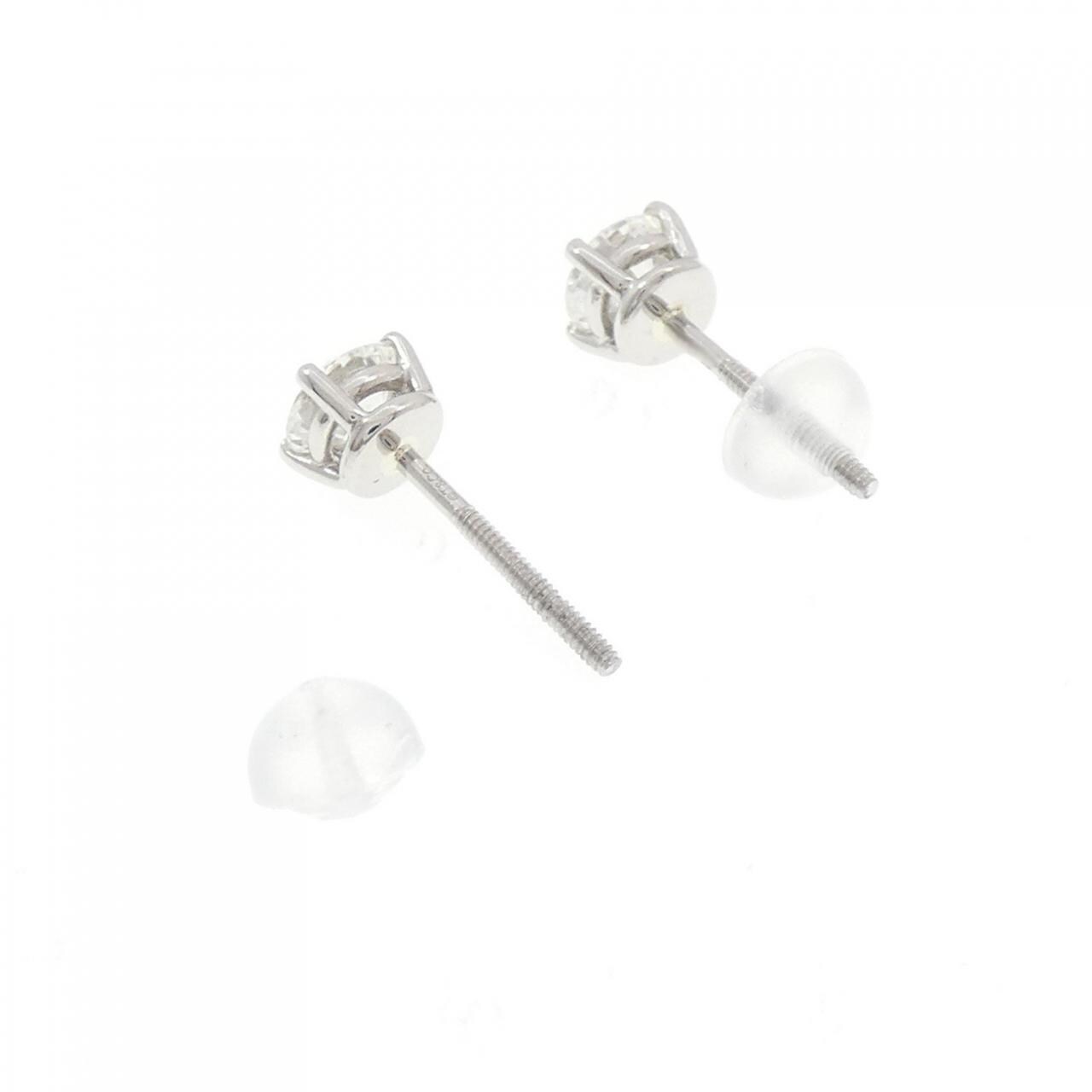 ティファニー ソリティア ピアス 0.46CT 0.47CT H VVS1-2 EXT