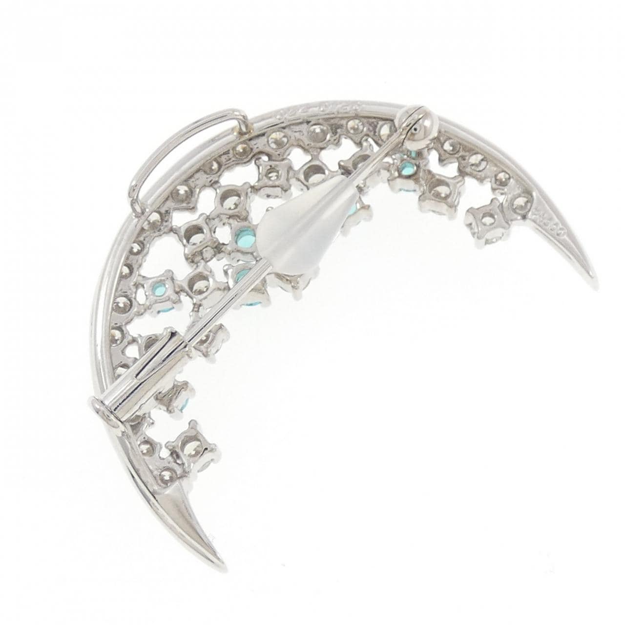 PT900 ムーン パライバトルマリン ブローチ 0.22CT