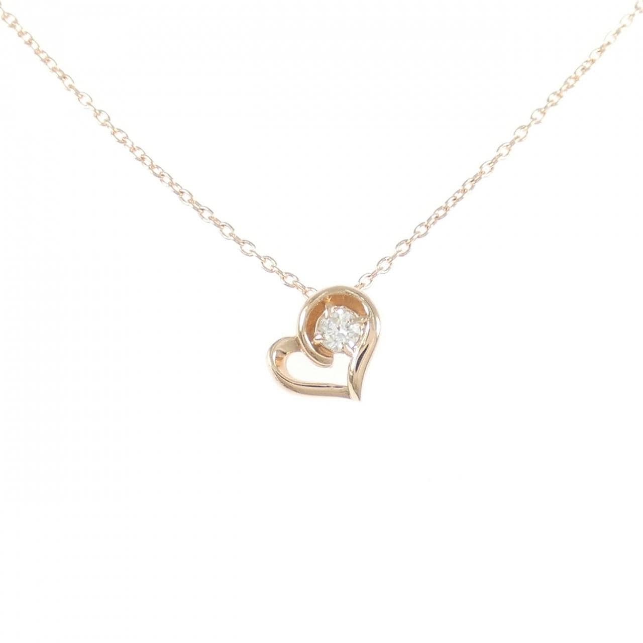 K10PG ハート ダイヤモンド ネックレス 0.07CT