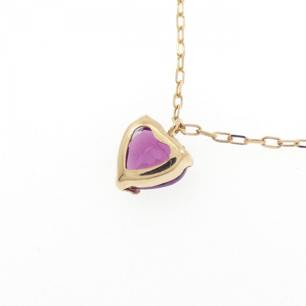 K18YG ハート ガーネット ネックレス 3.50CT