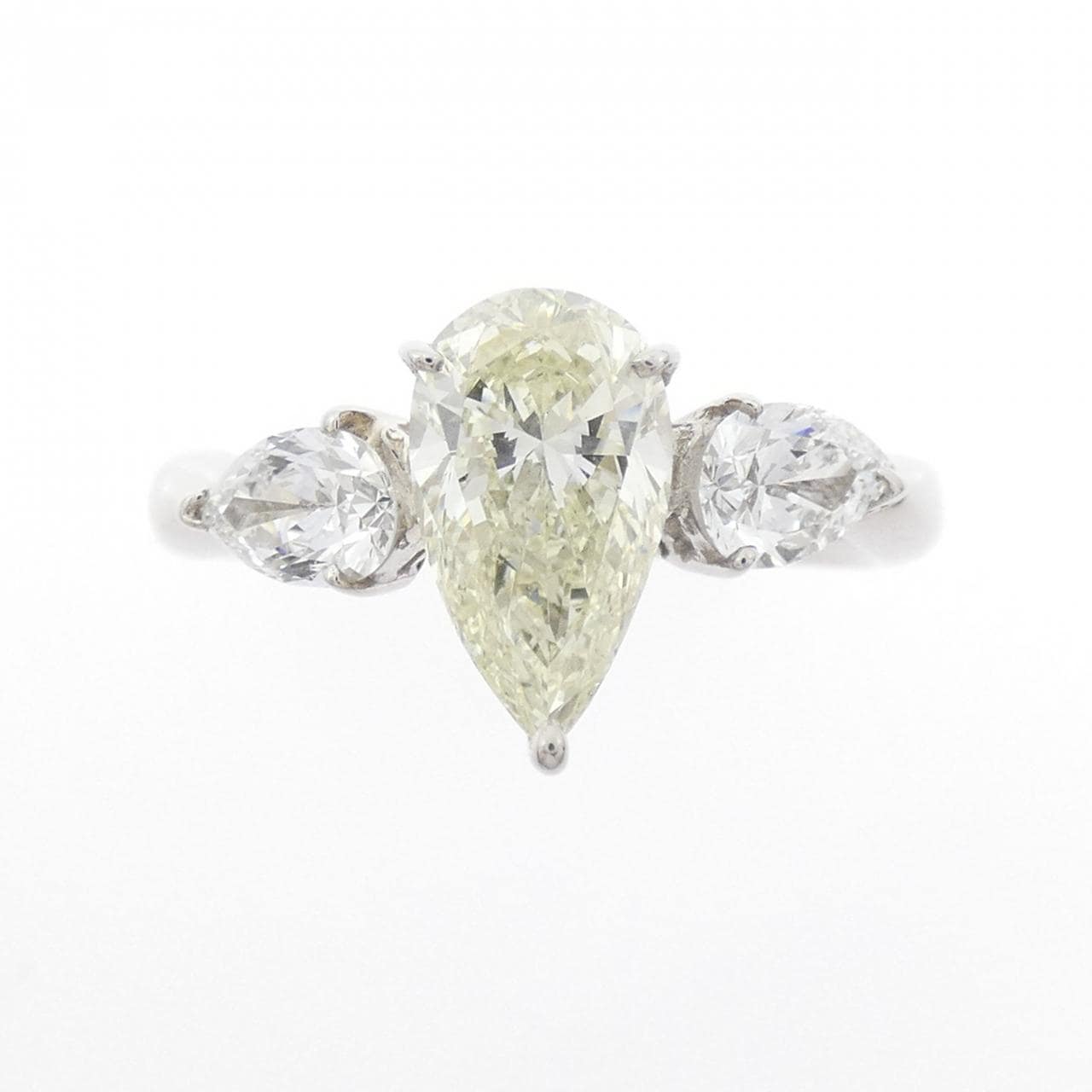 PT900 ダイヤモンド リング 1.602CT VLY SI1 ペアシェイプ