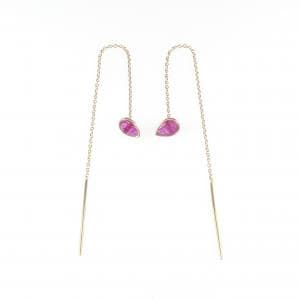 K18YG ルビー ピアス