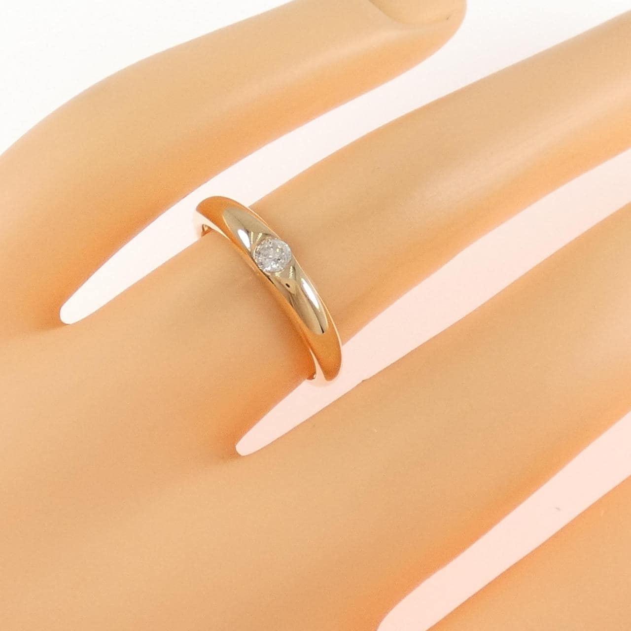 K18PG solitaire Diamond ring 0.10CT