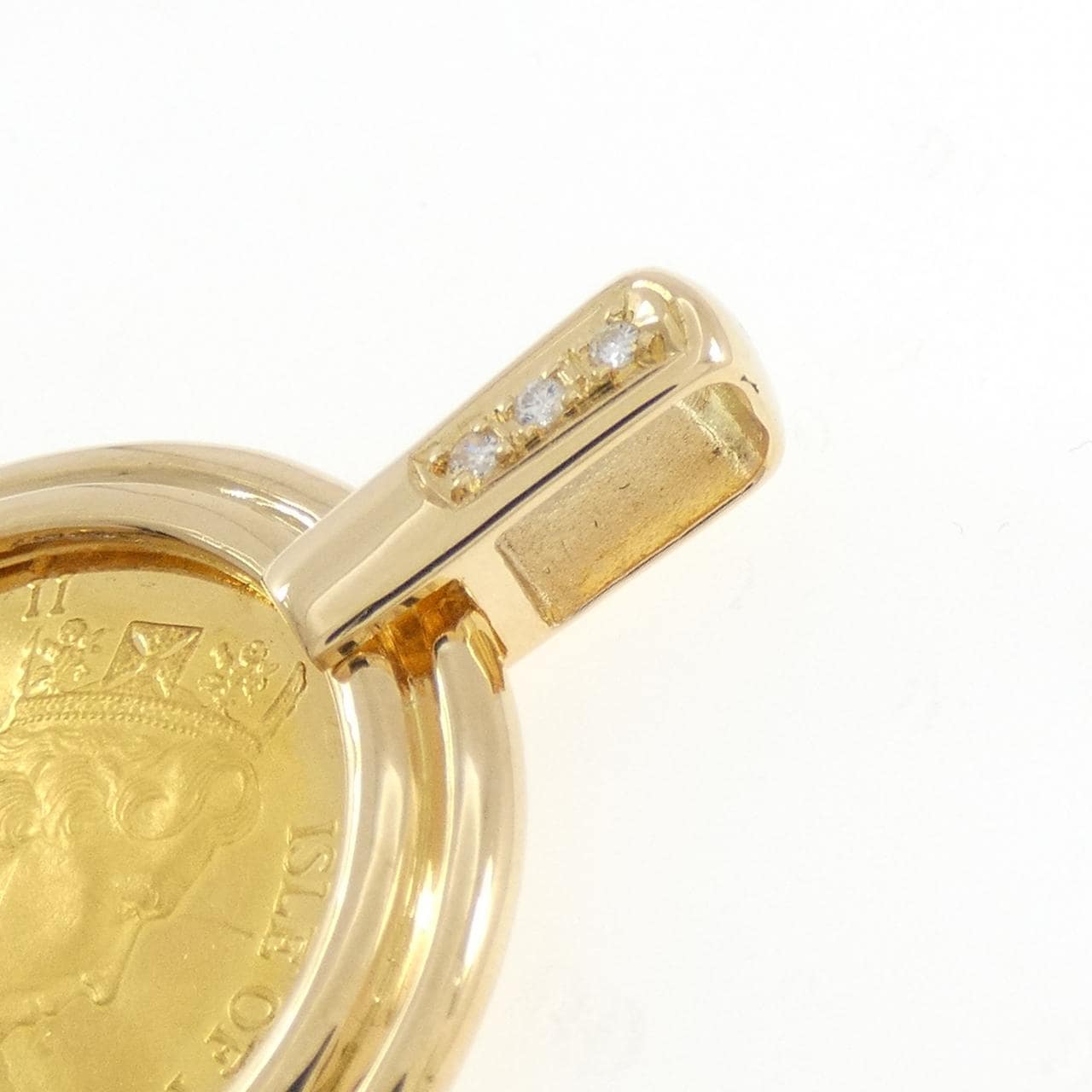 K18YG(枠) ダイヤモンド コイン 0.12CT