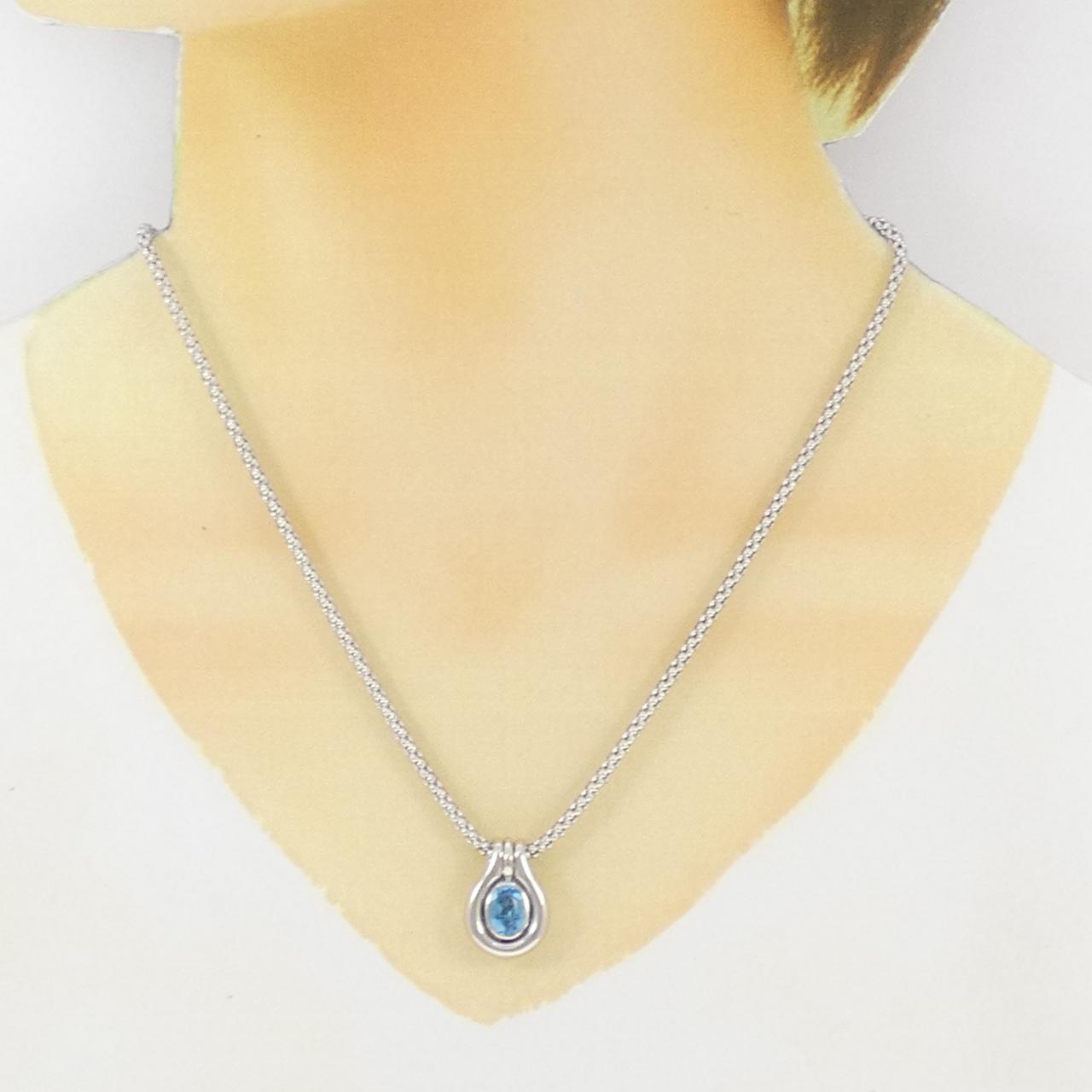 750WG blue Topaz necklace