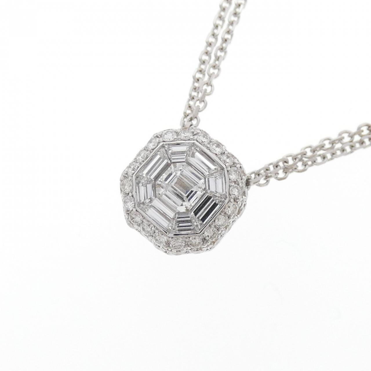 750WG ダイヤモンド ネックレス 0.65CT