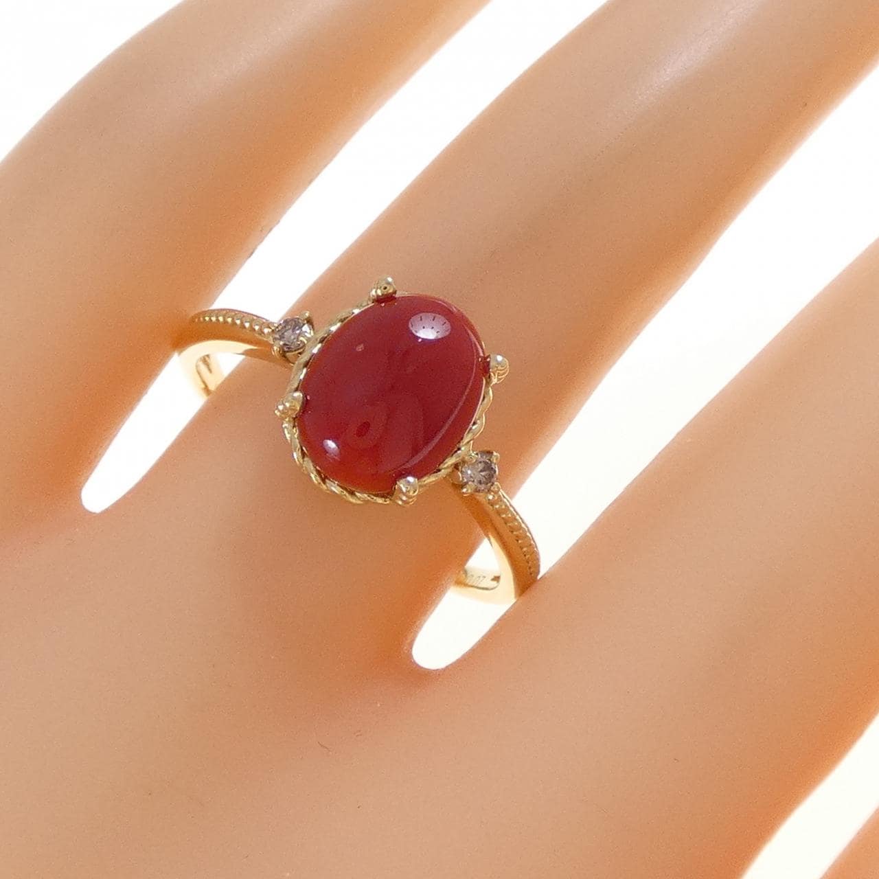 ジーエスティービー サンゴ リング 1.50CT