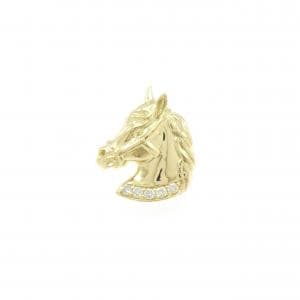 K18YG ホース ダイヤモンド ブローチ 0.07CT