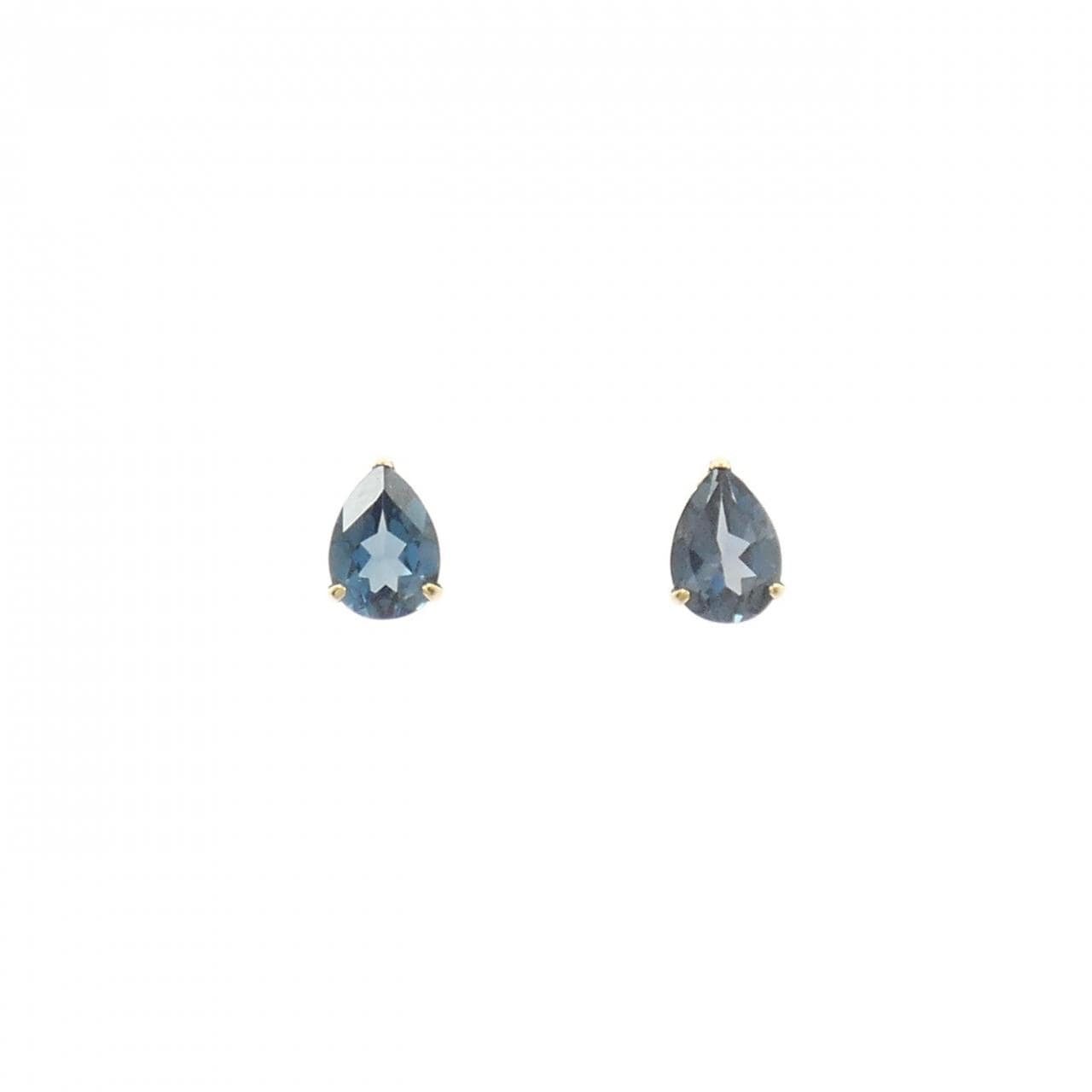 K18YG ブルートパーズ ピアス 1.60CT