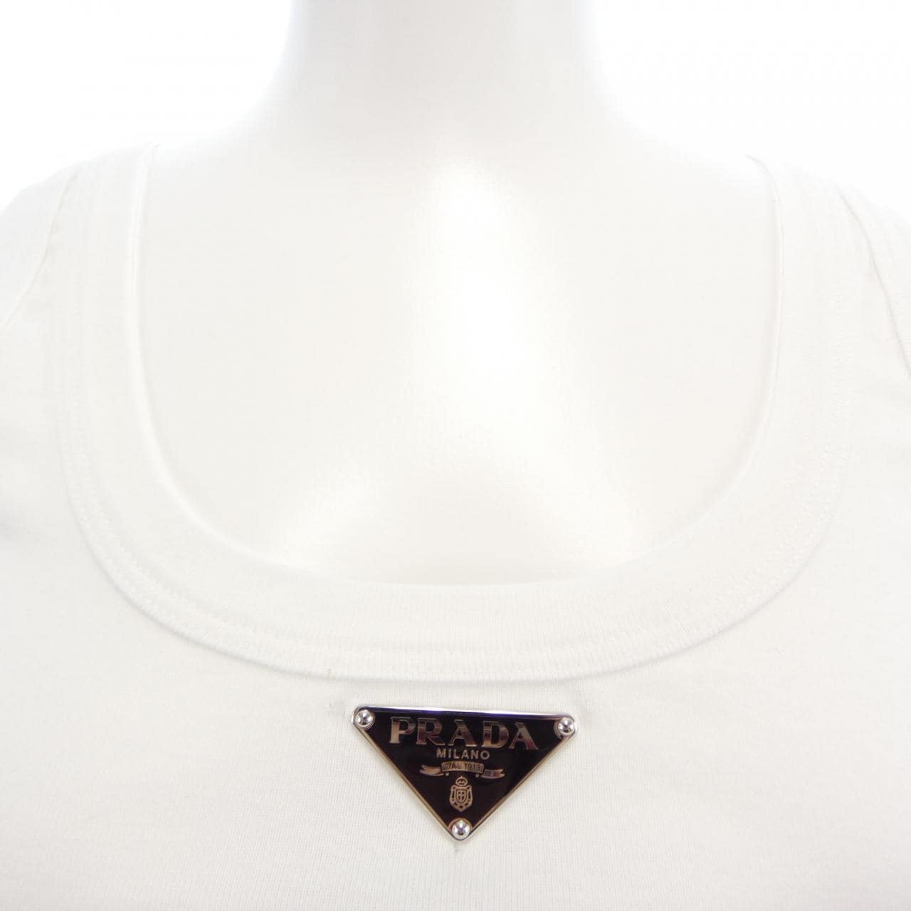 プラダ PRADA トライアングルロゴ リブニット ジャージー タンクトップ 39546X S222 10Z0 タンクトップ